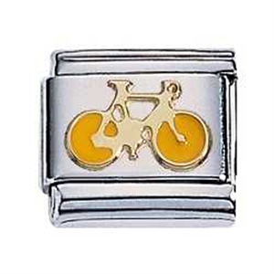 Zoppini fiets geel

Metaal     : staal / 18 karaat goud
Kleur       : geel goud
Maten     : 9 mm
Materiaal : Staal, emaille , Goud
Modelnr  : 302.038